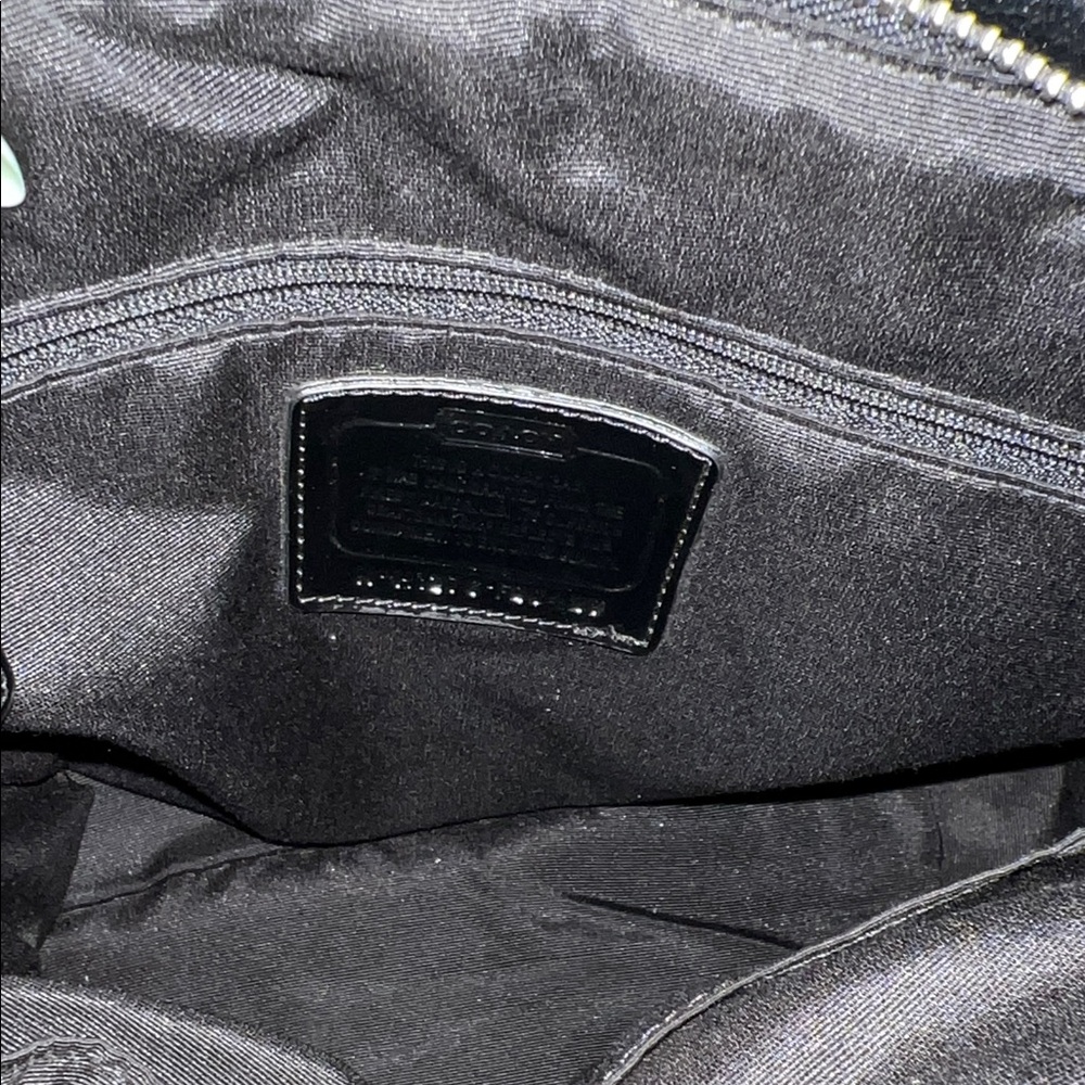 Coach Signature Metallic Stripe Tote Silver F20429 - Picture 8 of 13